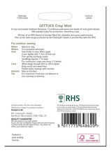 Load image into Gallery viewer, RHS LETTUCE Crisp Mint