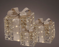 LED Giftbox Gold 25cm
