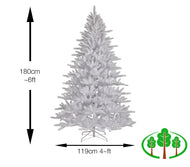180cm Copenhagen Fir - White Glitter