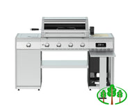 Grillstream Island 4 Burner Hybrid BBQ - Stainless Steel