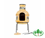 Mo Clay Chimenea Circles Small with Grill